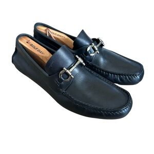 Salvatore Ferragamo Horsebit Loafers Black Driver Shoes Men’s